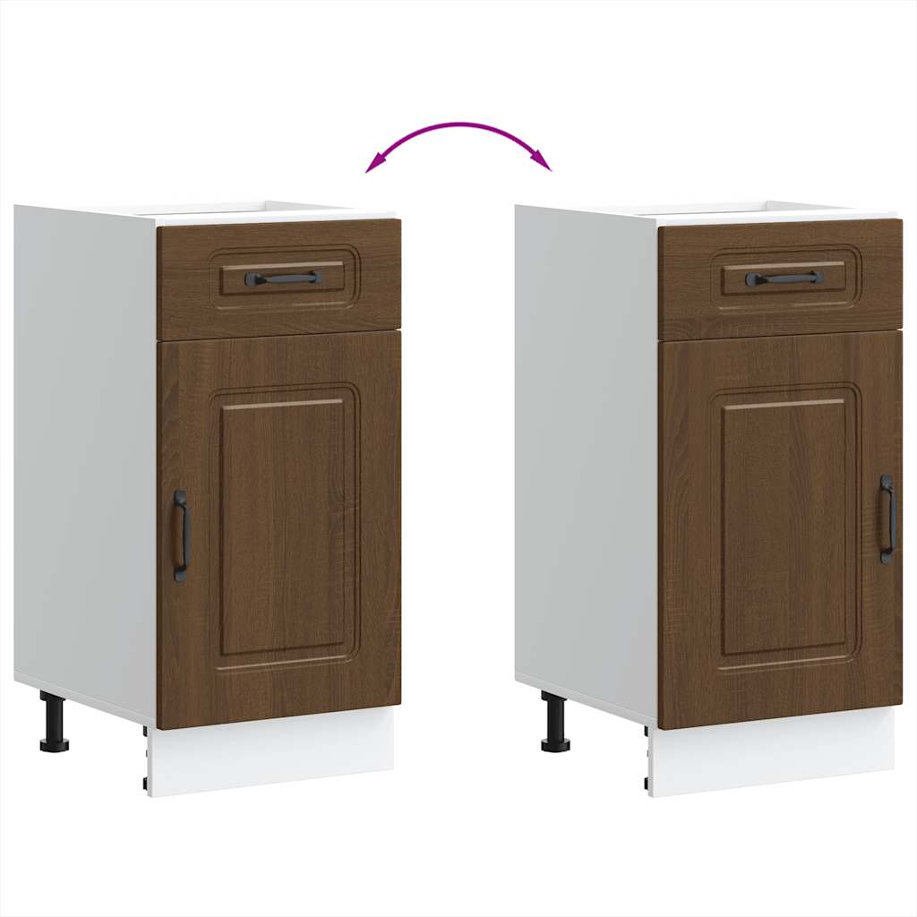 Küchenunterschrank Kalmar Braun Eichen-Optik Holzwerkstoff - Premium Küchenschränke  - Just €89.71! Shop now at homesales4u