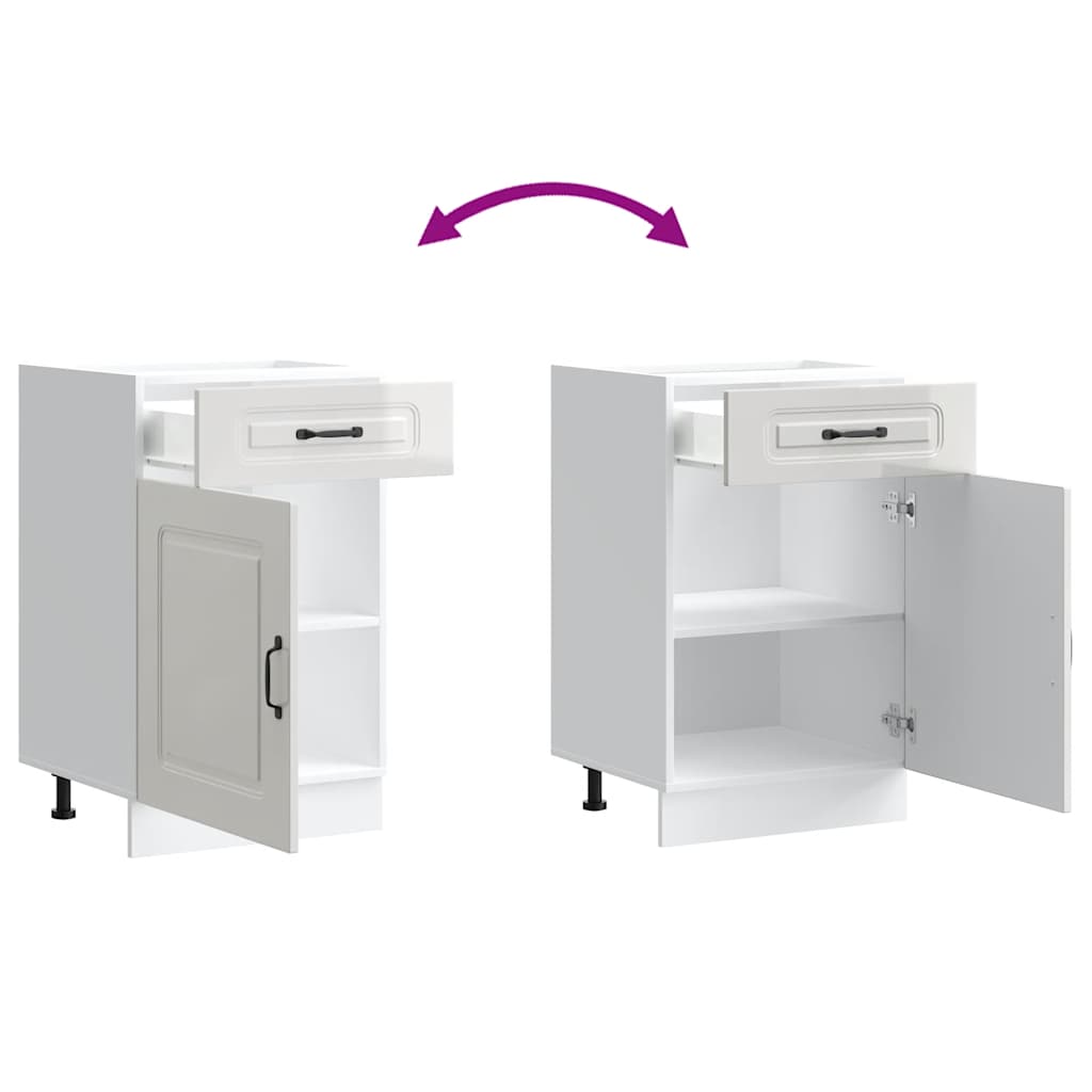 Küchenunterschrank Kalmar Hochglanz-Weiß Holzwerkstoff - Premium Küchenschränke  - Just €127.44! Shop now at homesales4u