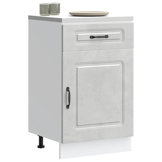 Küchenunterschrank Kalmar Betongrau Holzwerkstoff - Premium Küchenschränke  - Just €109.81! Shop now at homesales4u