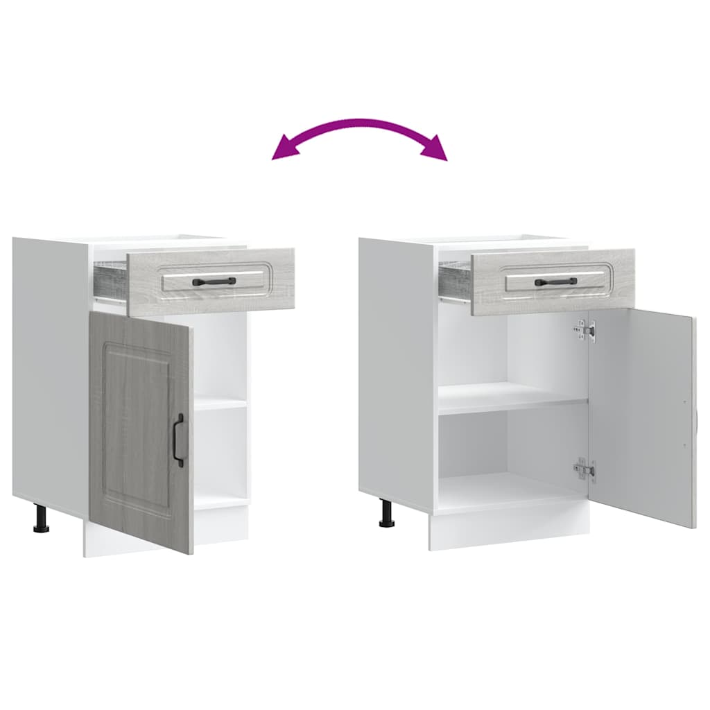 Küchenunterschrank Kalmar Grau Sonoma Holzwerkstoff - Premium Küchenschränke  - Just €118.80! Shop now at homesales4u