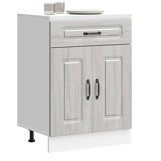Küchenunterschrank Kalmar Grau Sonoma Holzwerkstoff - Premium Küchenschränke  - Just €106.60! Shop now at homesales4u