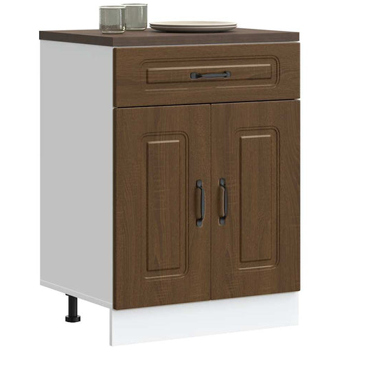 Küchenunterschrank Kalmar Braun Eichen-Optik Holzwerkstoff - Premium Küchenschränke  - Just €106.45! Shop now at homesales4u