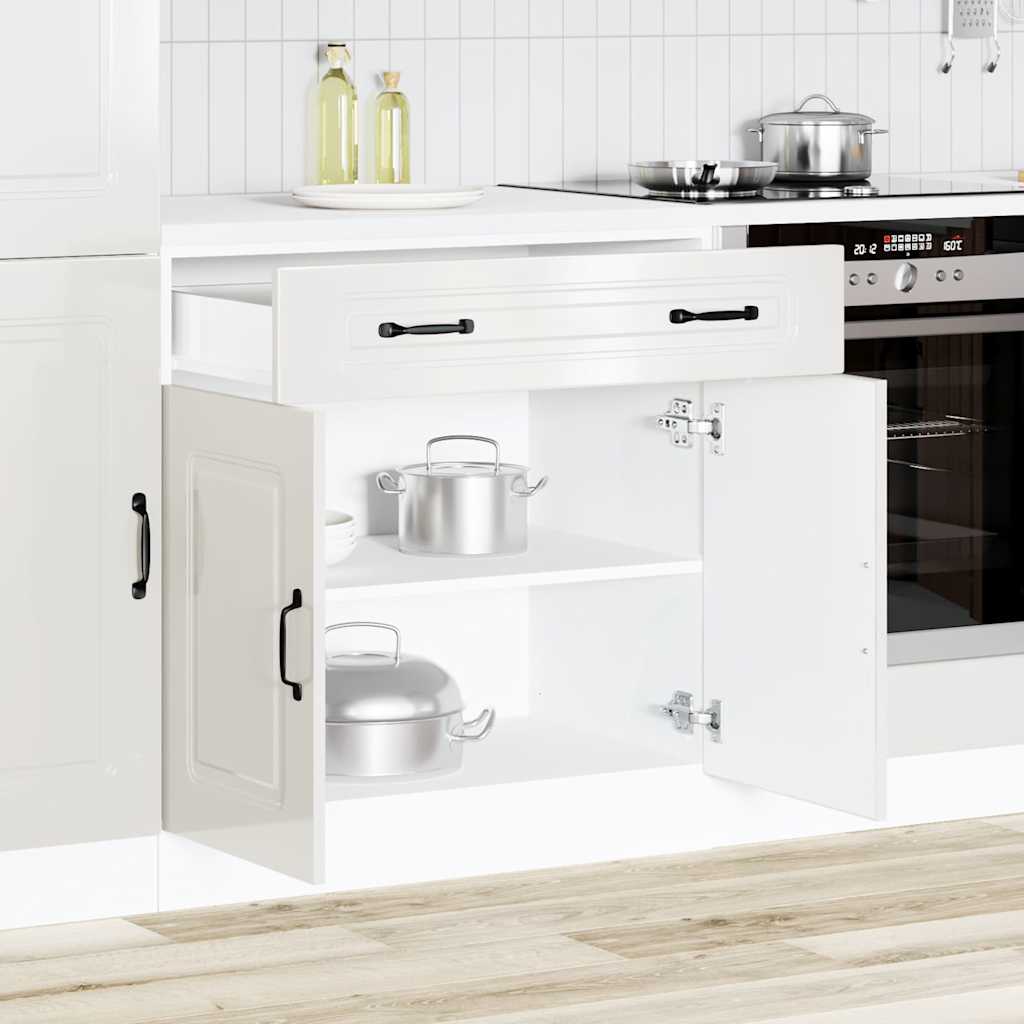 Küchenunterschrank Kalmar Hochglanz-Weiß Holzwerkstoff - Premium Küchenschränke  - Just €134.47! Shop now at homesales4u