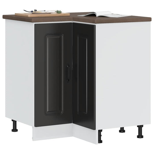 Küchen-Eckunterschrank Kalmar Schwarz Holzwerkstoff - Premium Küchenschränke  - Just €127.46! Shop now at homesales4u