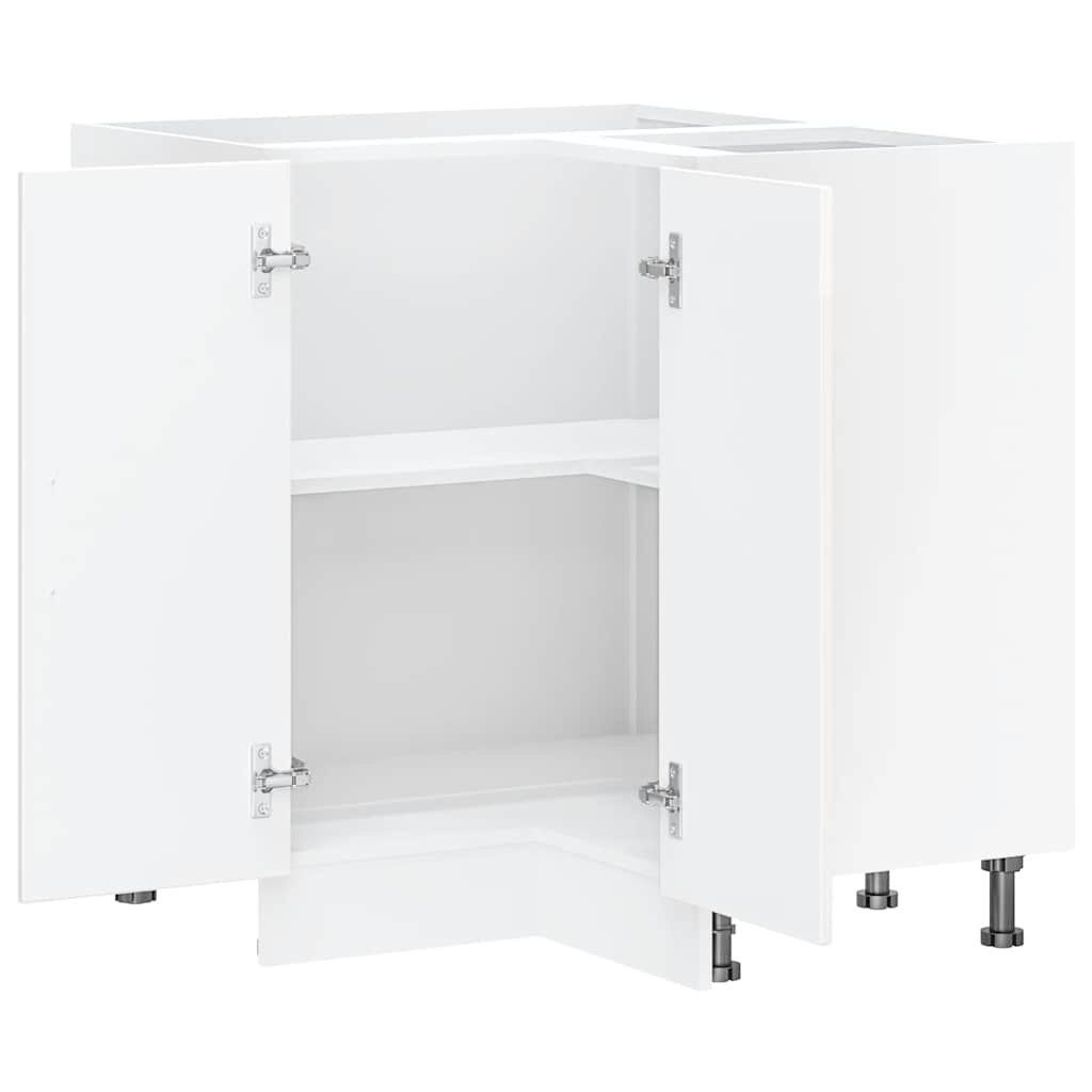 Küchen-Eckunterschrank Kalmar Hochglanz-Weiß Holzwerkstoff - Premium Küchenschränke  - Just €140.75! Shop now at homesales4u