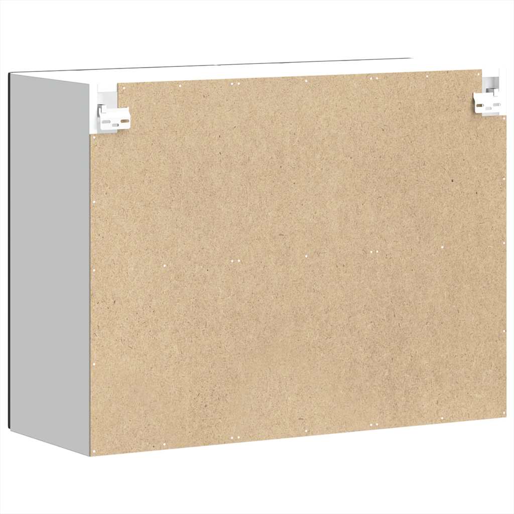 Küchen-Hängeschrank mit Glastür Kalmar Schwarz Holzwerkstoff - Premium Küchenschränke  - Just €110.76! Shop now at homesales4u