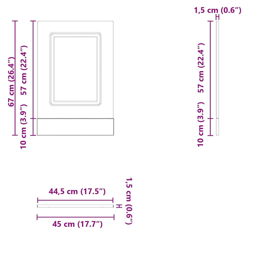 Geschirrspülerblende Kalmar Räuchereiche 45x1,5x67 cm - Premium Küchenschränke  - Just €34.54! Shop now at homesales4u