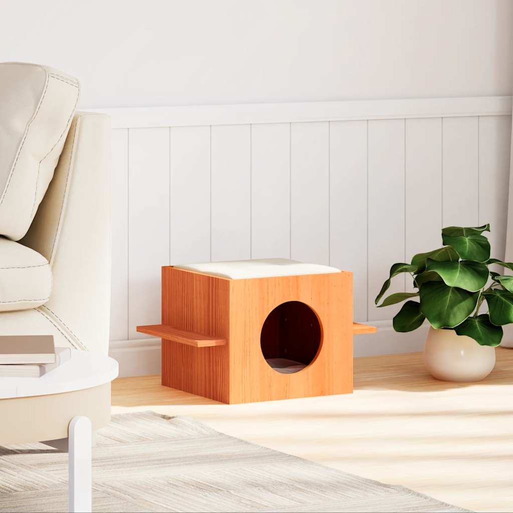 Katzenhaus Wachsbraun 51x35x30 cm Massivholz Kiefer - Premium Kratzbäume  - Just €53.27! Shop now at homesales4u