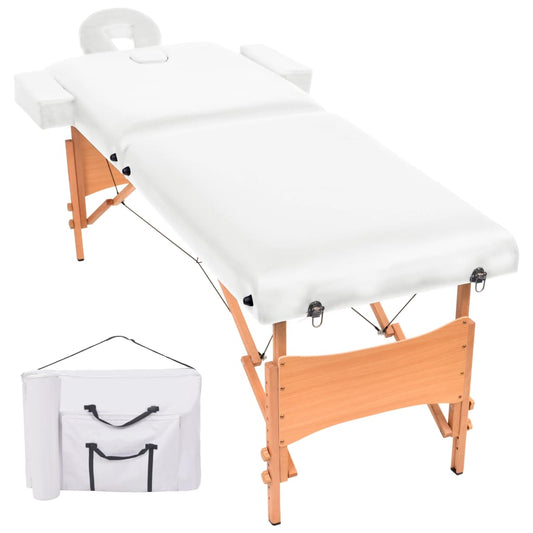 Massageliege 2-Zonen Klappbar 10 cm Sitz Weiß - Premium Massagetische  - Just €234.85! Shop now at homesales4u