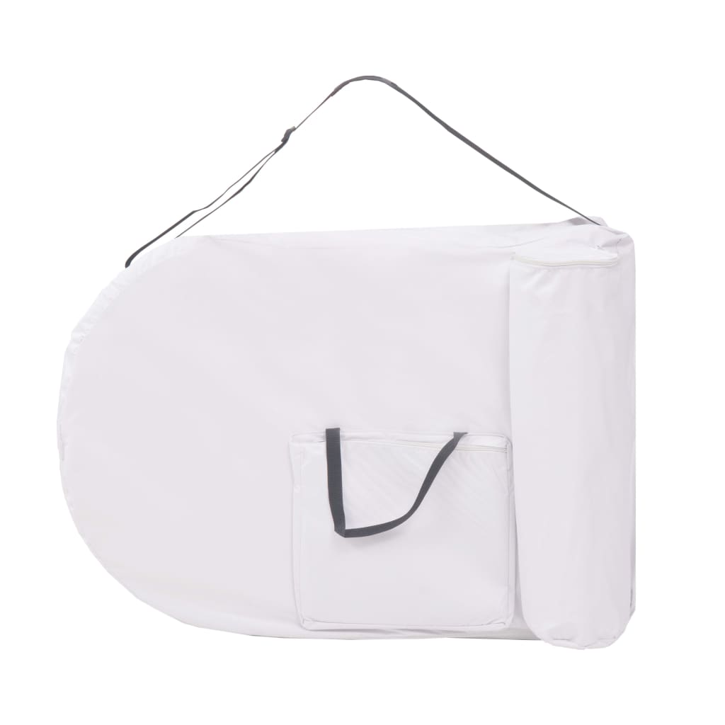 Massageliege Klappbar 4 cm Polsterung 2 Nackenrollen Weiß - Premium Massagetische  - Just €286.80! Shop now at homesales4u