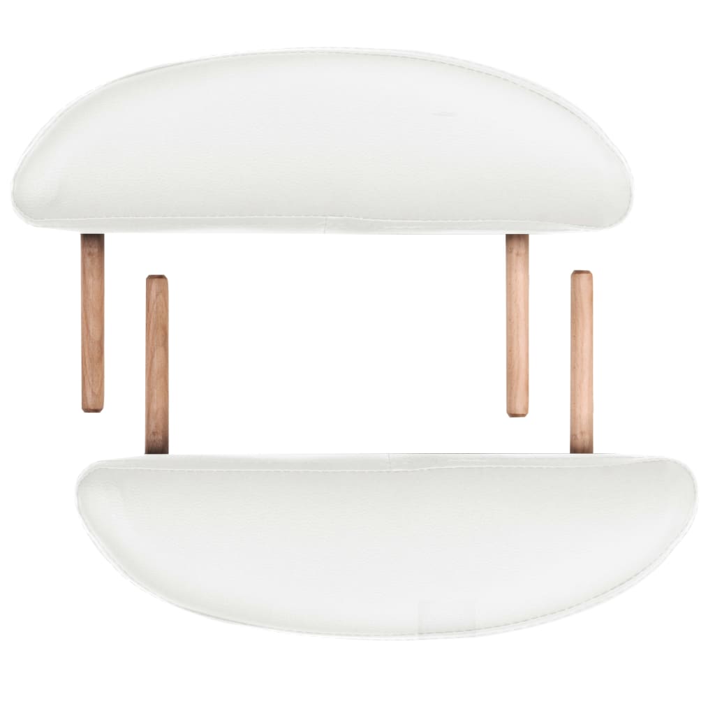 Massageliege Klappbar 4 cm Polsterung 2 Nackenrollen Weiß - Premium Massagetische  - Just €286.80! Shop now at homesales4u