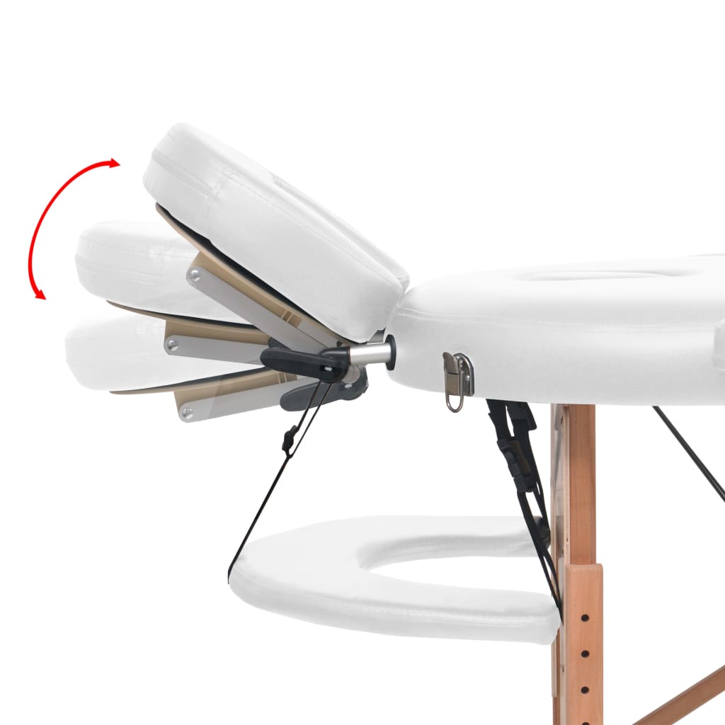 Massageliege Klappbar 4 cm Polsterung 2 Nackenrollen Weiß - Premium Massagetische  - Just €286.80! Shop now at homesales4u