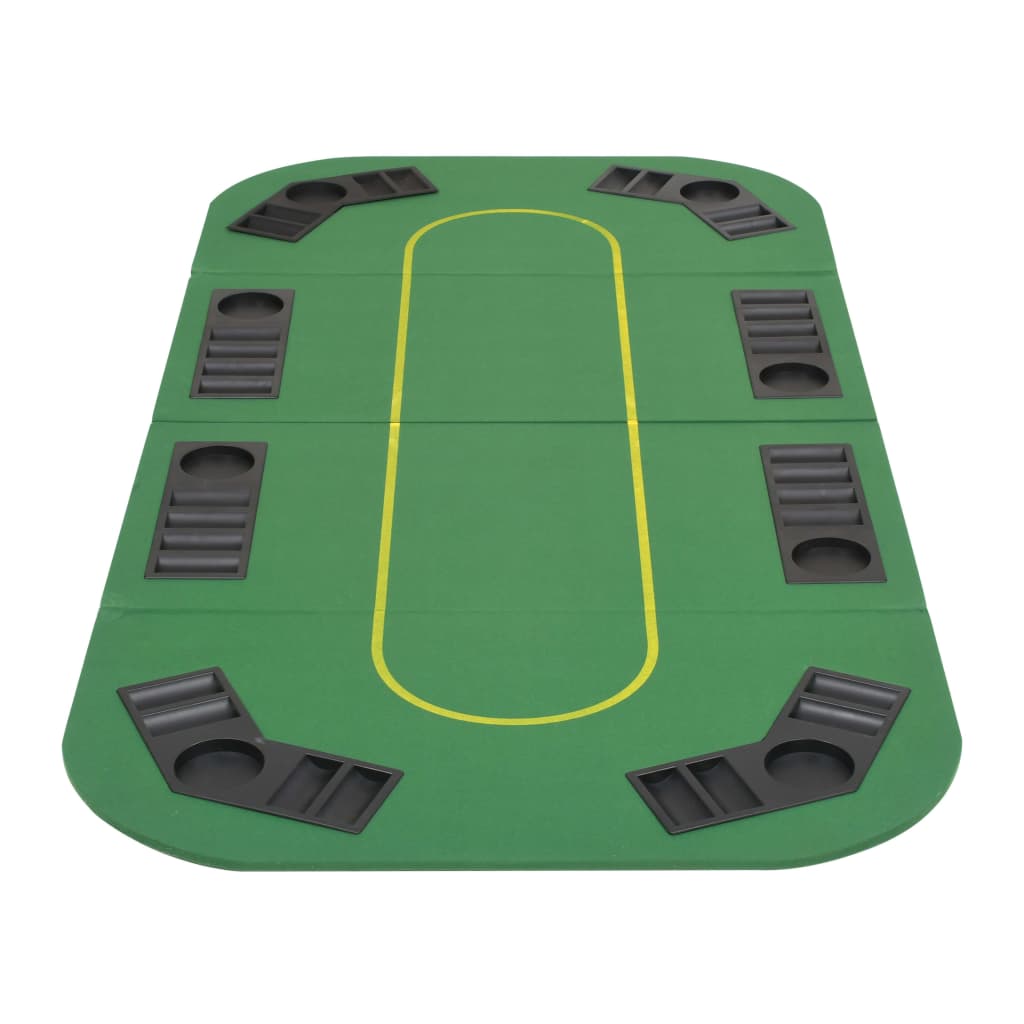 8-Spieler Poker Tischauflage Faltbar 4-fach Rechteckig Grün - Premium Poker- & Spieltische  - Just €111! Shop now at homesales4u