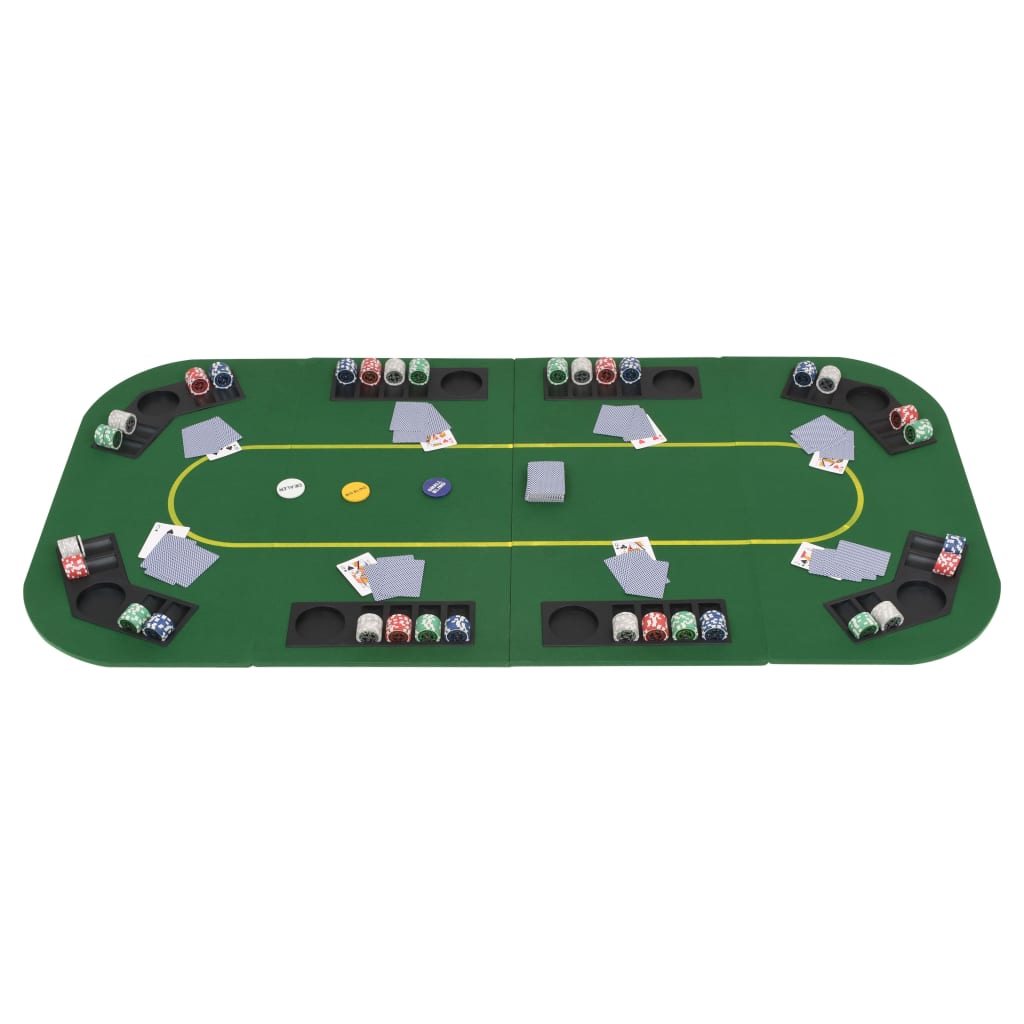 8-Spieler Poker Tischauflage Faltbar 4-fach Rechteckig Grün - Premium Poker- & Spieltische  - Just €111! Shop now at homesales4u