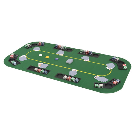 8-Spieler Poker Tischauflage Faltbar 4-fach Rechteckig Grün - Premium Poker- & Spieltische  - Just €111! Shop now at homesales4u