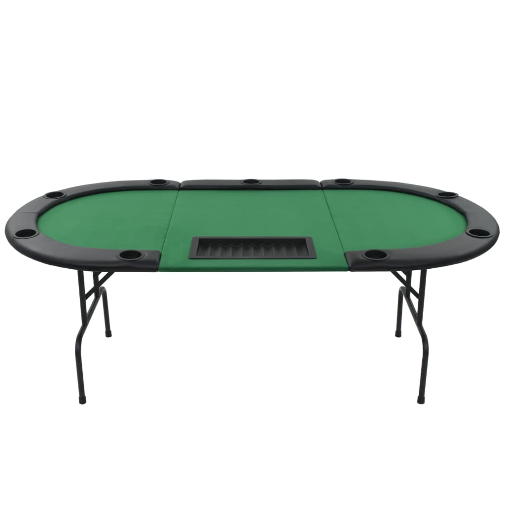 9-Spieler Poker Falttisch 3-fach Faltbar Oval Grün - Premium Poker- & Spieltische  - Just €213.03! Shop now at homesales4u