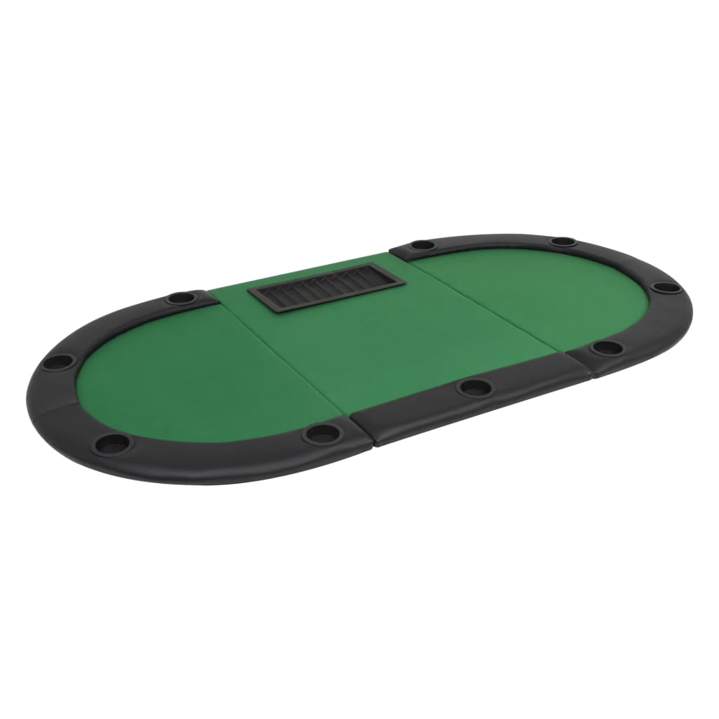 9-Spieler Poker Falttisch 3-fach Faltbar Oval Grün - Premium Poker- & Spieltische  - Just €213.03! Shop now at homesales4u