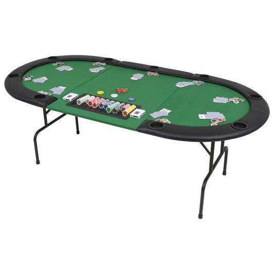 9-Spieler Poker Falttisch 3-fach Faltbar Oval Grün - Premium Poker- & Spieltische  - Just €213.03! Shop now at homesales4u
