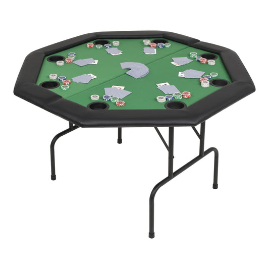 8-Spieler Poker Klapptisch 2-fach Zuklappbar Achteckig Grün - Premium Poker- & Spieltische  - Just €159.05! Shop now at homesales4u