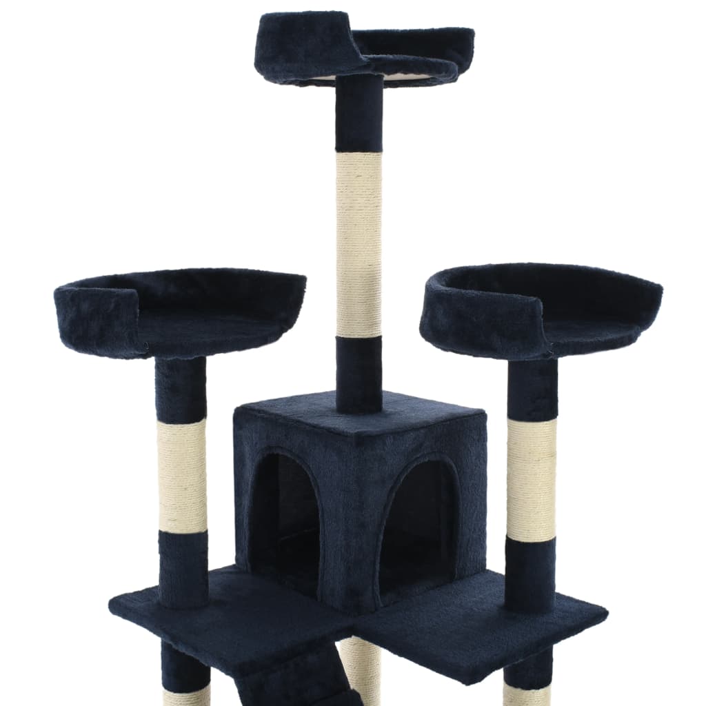 Katzen-Kratzbaum mit Sisal-Säulen 170 cm Blau - Premium Kratzbäume  - Just €129.46! Shop now at homesales4u