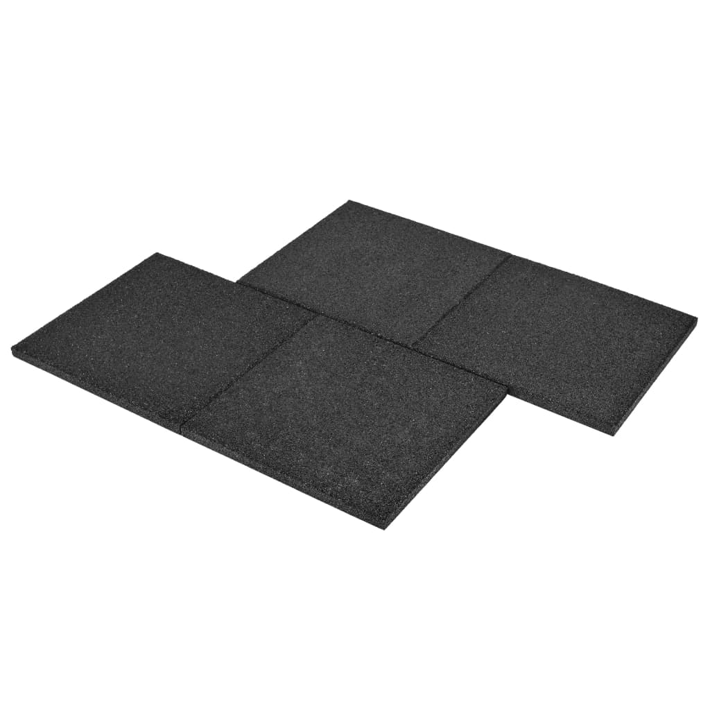 Fallschutzfliesen 6 Stk. Gummi 50 x 50 x 3 cm Schwarz - Premium Fußböden & Teppichböden  - Just €111.36! Shop now at homesales4u
