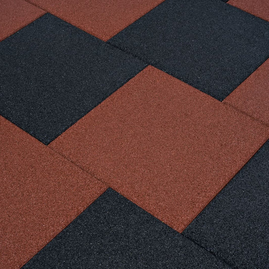 Fallschutzfliesen 6 Stk. Gummi 50 x 50 x 3 cm Rot - Premium Fußböden & Teppichböden  - Just €107.65! Shop now at homesales4u
