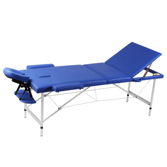 Massagetisch mit Aluminiumrahmen, faltbar 3 Zonen Blau - Premium Massagetische  - Just €228.06! Shop now at homesales4u