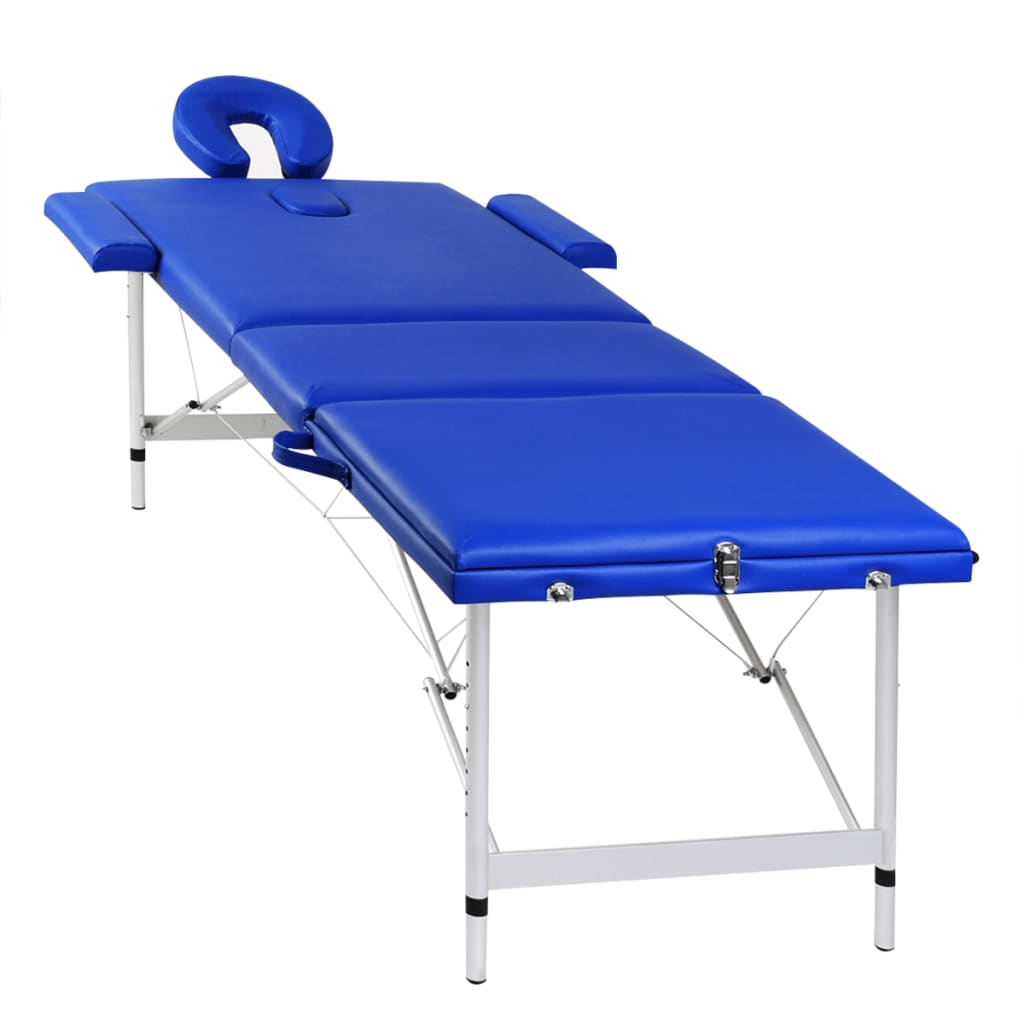 Massagetisch mit Aluminiumrahmen, faltbar 3 Zonen Blau - Premium Massagetische  - Just €228.06! Shop now at homesales4u