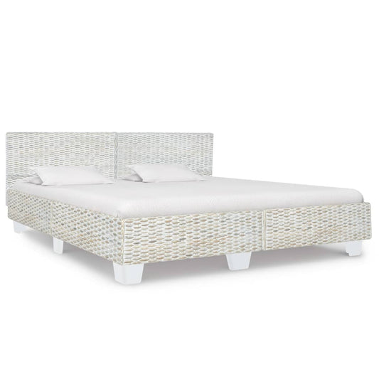 Bett Grau Natur Rattan 180x200 cm - Premium Betten & Bettgestelle  - Just €433.05! Shop now at homesales4u