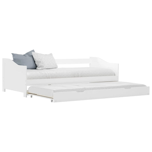 Ausziehsofa Bettgestell Weiß Kiefernholz 90×200 cm - Premium Betten & Bettgestelle  - Just €288.40! Shop now at homesales4u