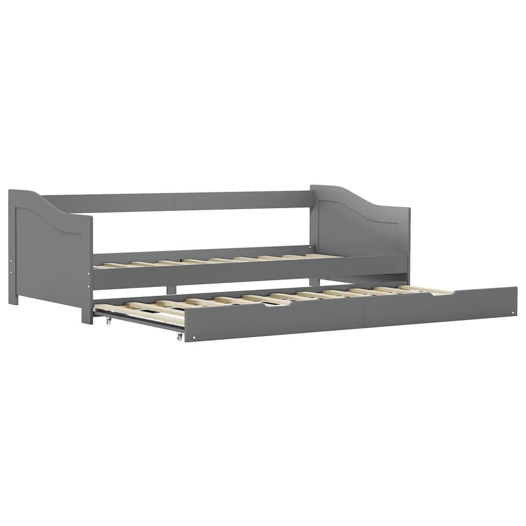 Ausziehsofa Bettgestell Grau Kiefernholz 90×200 cm - Premium Betten & Bettgestelle  - Just €274.44! Shop now at homesales4u