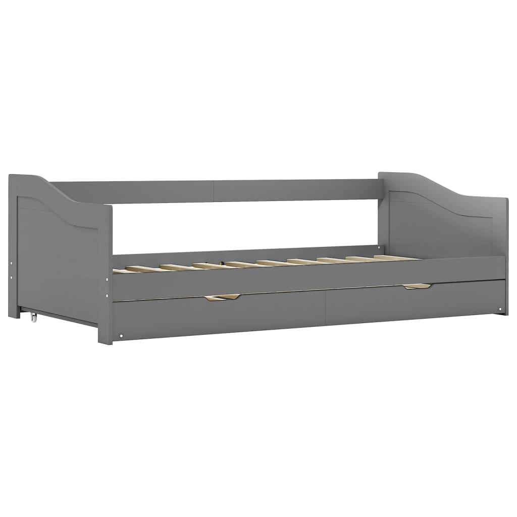 Ausziehsofa Bettgestell Grau Kiefernholz 90×200 cm - Premium Betten & Bettgestelle  - Just €274.44! Shop now at homesales4u