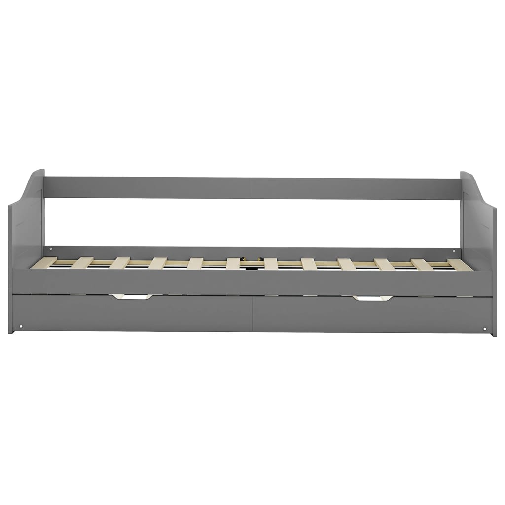 Ausziehsofa Bettgestell Grau Kiefernholz 90×200 cm - Premium Betten & Bettgestelle  - Just €274.44! Shop now at homesales4u