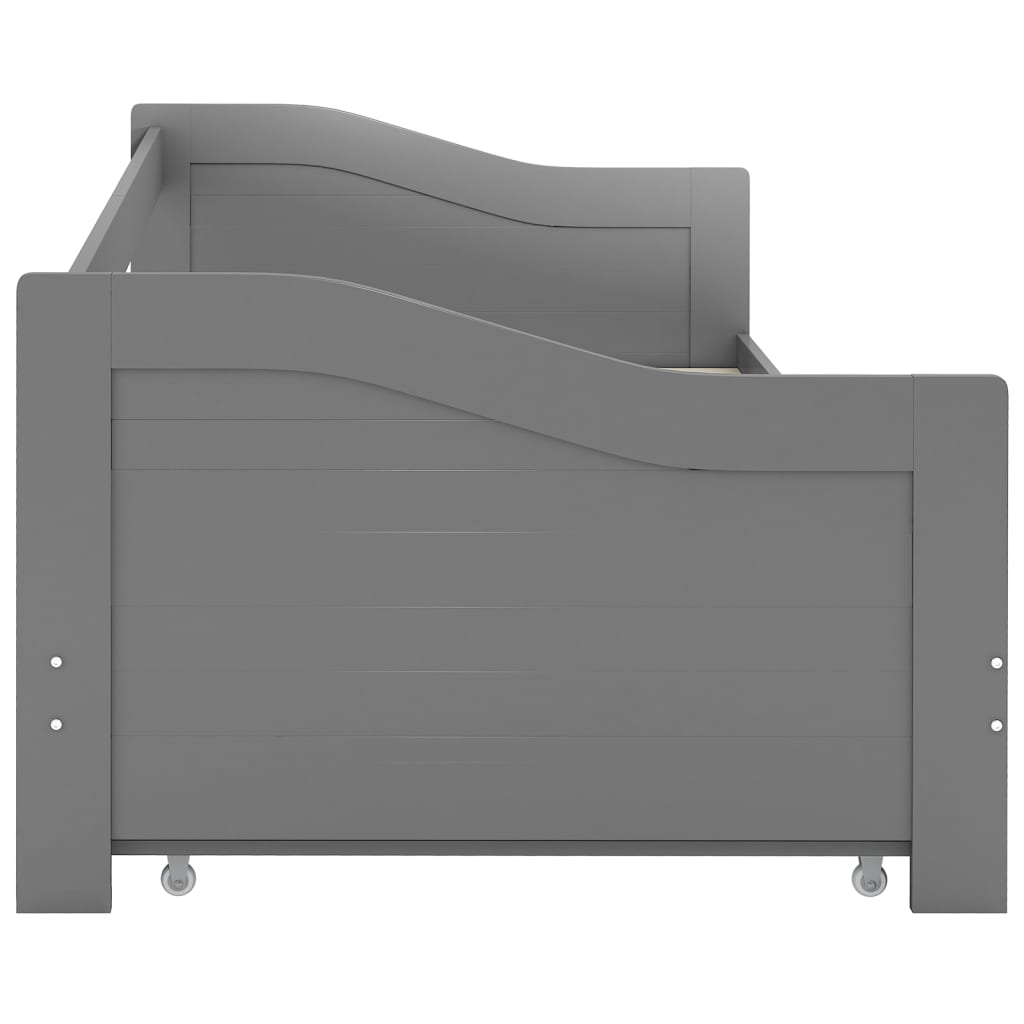 Ausziehsofa Bettgestell Grau Kiefernholz 90×200 cm - Premium Betten & Bettgestelle  - Just €274.44! Shop now at homesales4u