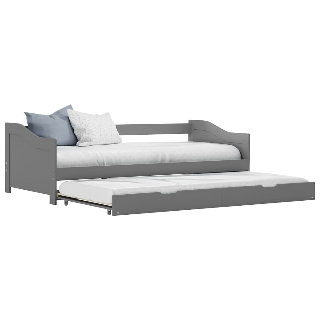 Ausziehsofa Bettgestell Grau Kiefernholz 90×200 cm - Premium Betten & Bettgestelle  - Just €274.44! Shop now at homesales4u