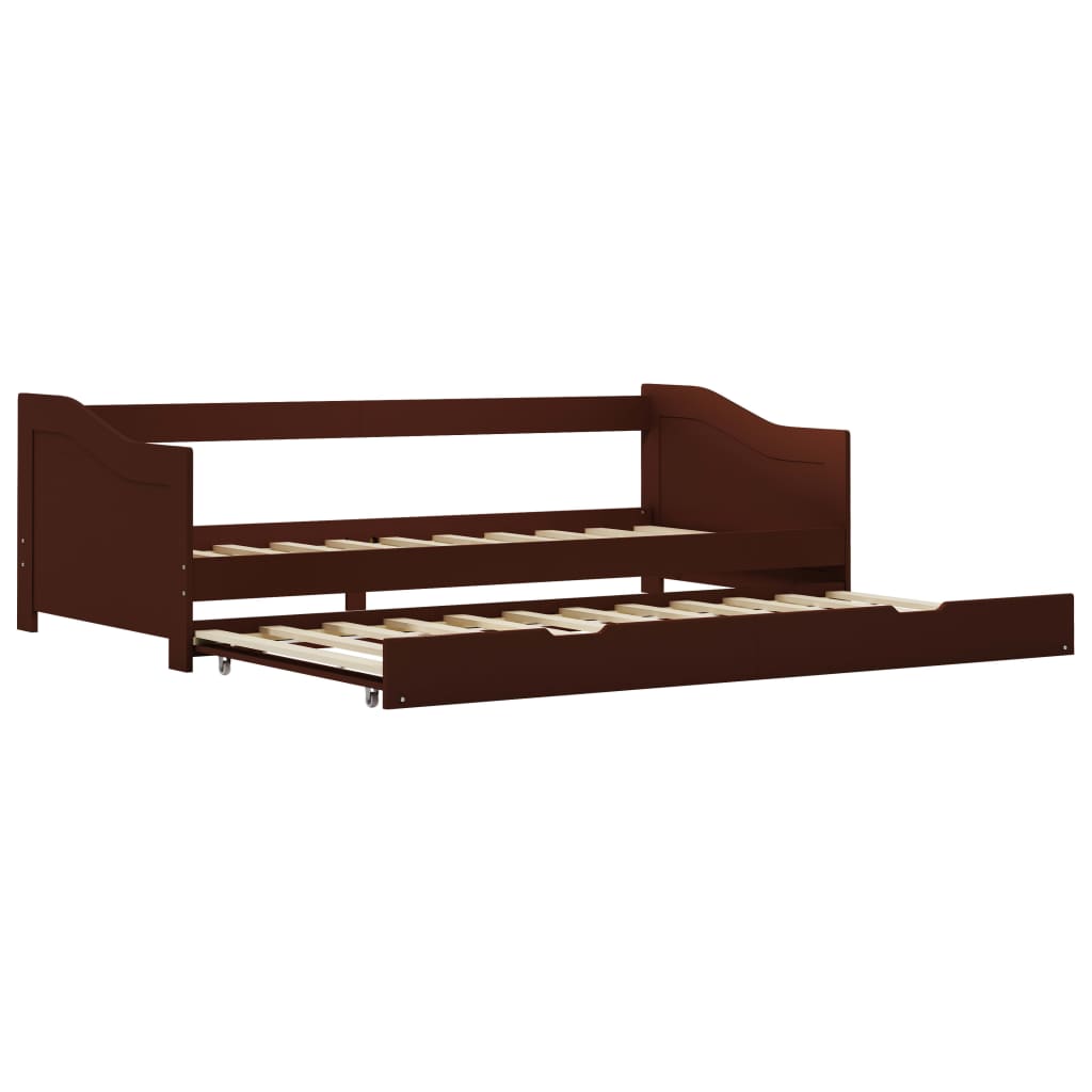 Ausziehsofa Bettgestell Dunkelbraun Kiefernholz 90×200 cm - Premium Betten & Bettgestelle  - Just €254.64! Shop now at homesales4u