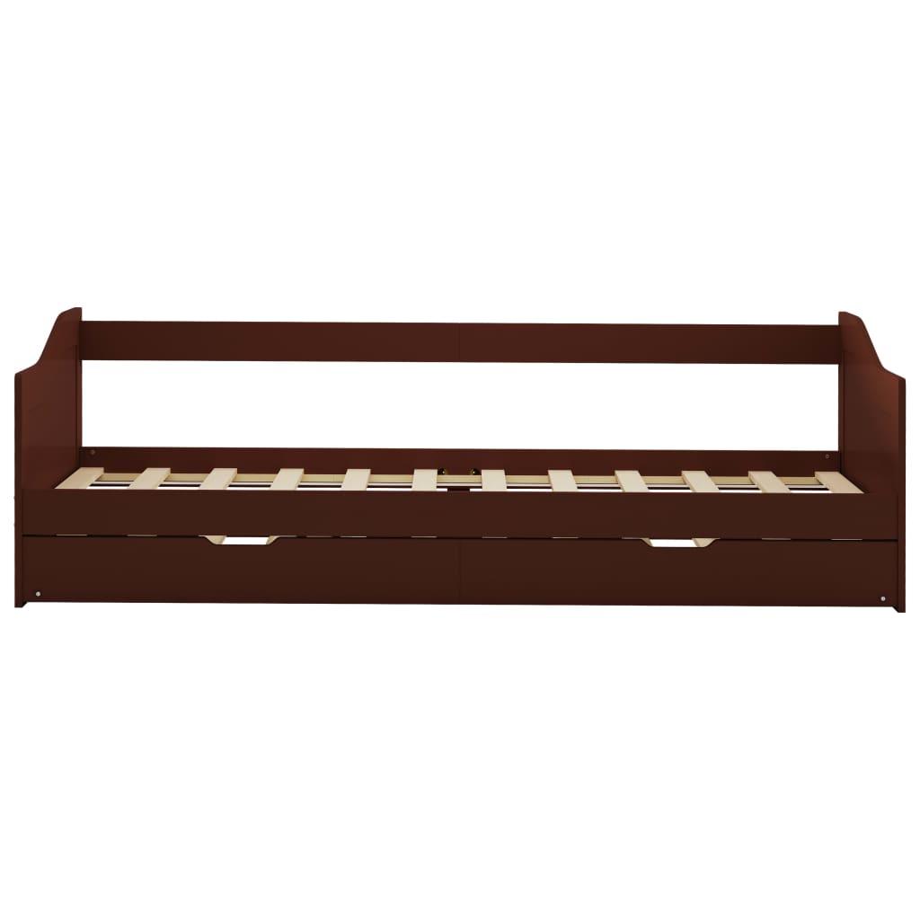 Ausziehsofa Bettgestell Dunkelbraun Kiefernholz 90×200 cm - Premium Betten & Bettgestelle  - Just €254.64! Shop now at homesales4u