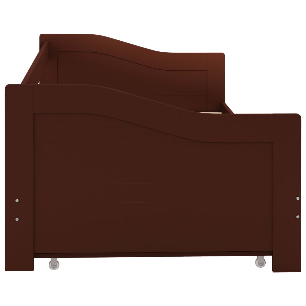 Ausziehsofa Bettgestell Dunkelbraun Kiefernholz 90×200 cm - Premium Betten & Bettgestelle  - Just €254.64! Shop now at homesales4u