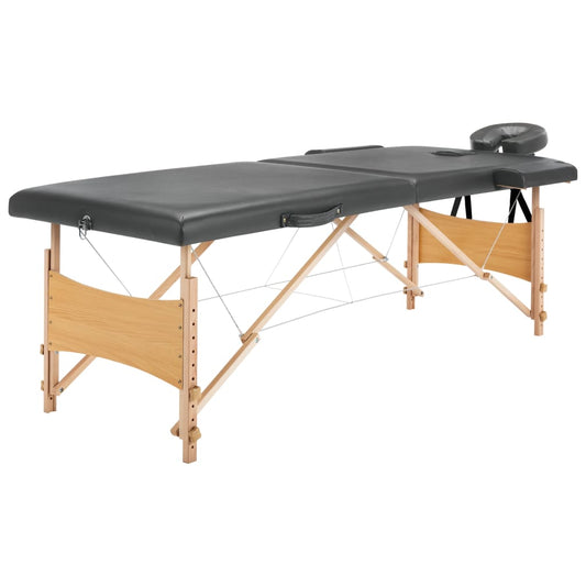 Massagetisch mit 2 Zonen Holzrahmen Anthrazit 186×68 cm - Premium Massagetische  - Just €177.92! Shop now at homesales4u