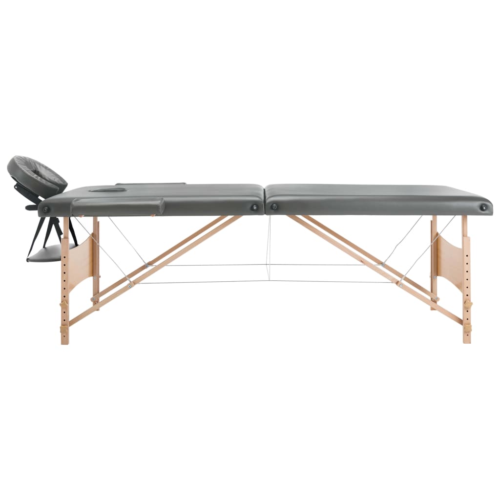 Massagetisch mit 2 Zonen Holzrahmen Anthrazit 186×68 cm - Premium Massagetische  - Just €177.92! Shop now at homesales4u