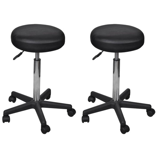 Bürohocker 2 Stk. Schwarz 35,5x84 cm Kunstleder - Premium Bürostühle  - Just €138.49! Shop now at homesales4u