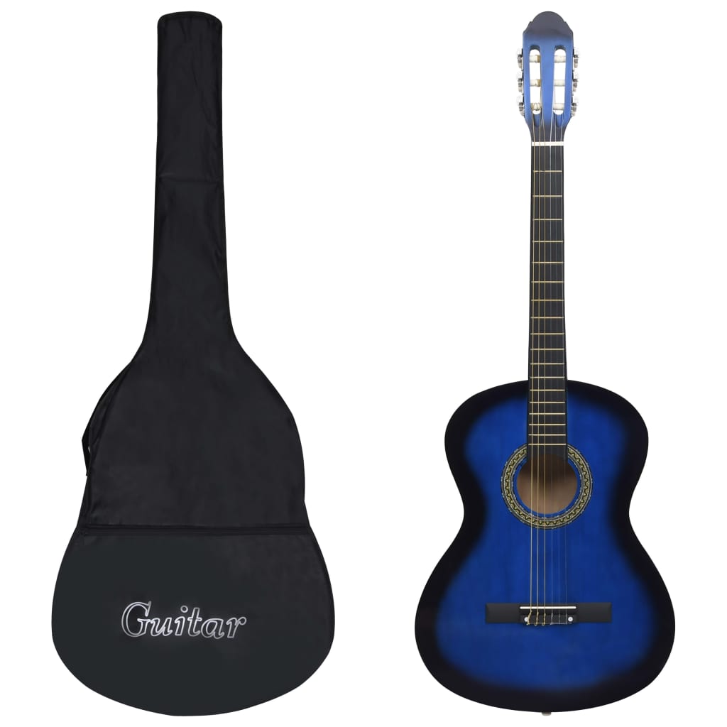 12-tlg. Klassikgitarren-Set für Anfänger Blau 4/4 39" - Premium Gitarren  - Just €106.37! Shop now at homesales4u