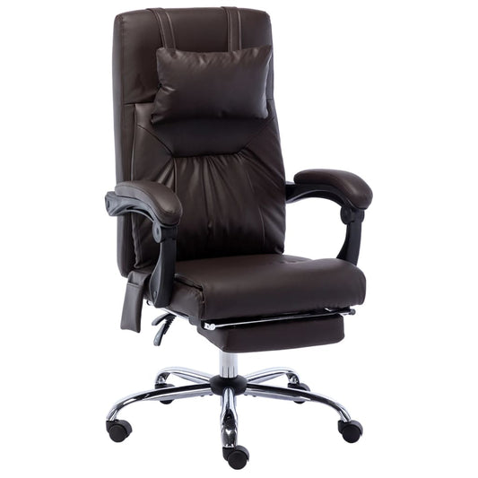 Massage-Bürostuhl Braun Kunstleder - Premium Bürostühle  - Just €242.26! Shop now at homesales4u