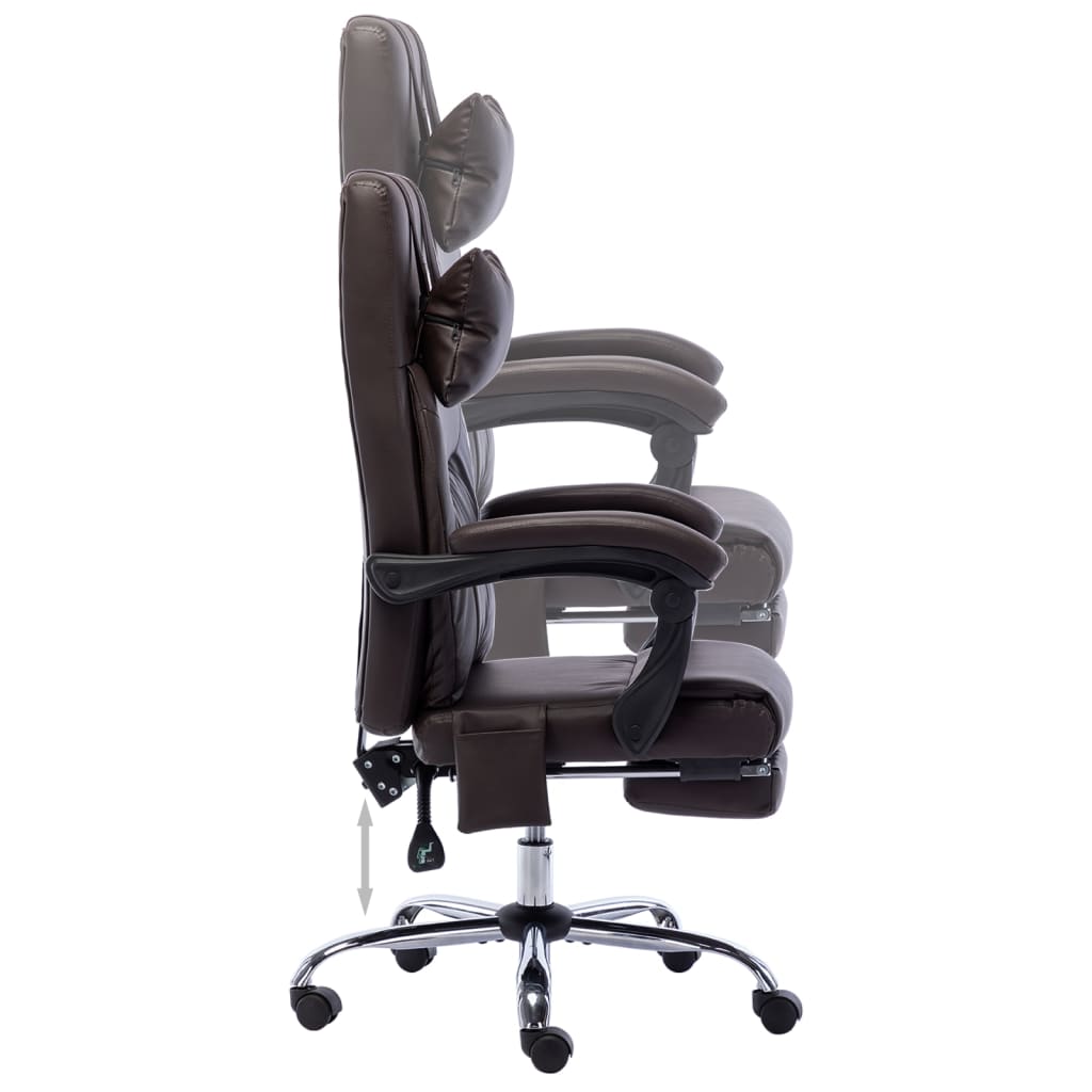 Massage-Bürostuhl Braun Kunstleder - Premium Bürostühle  - Just €242.26! Shop now at homesales4u
