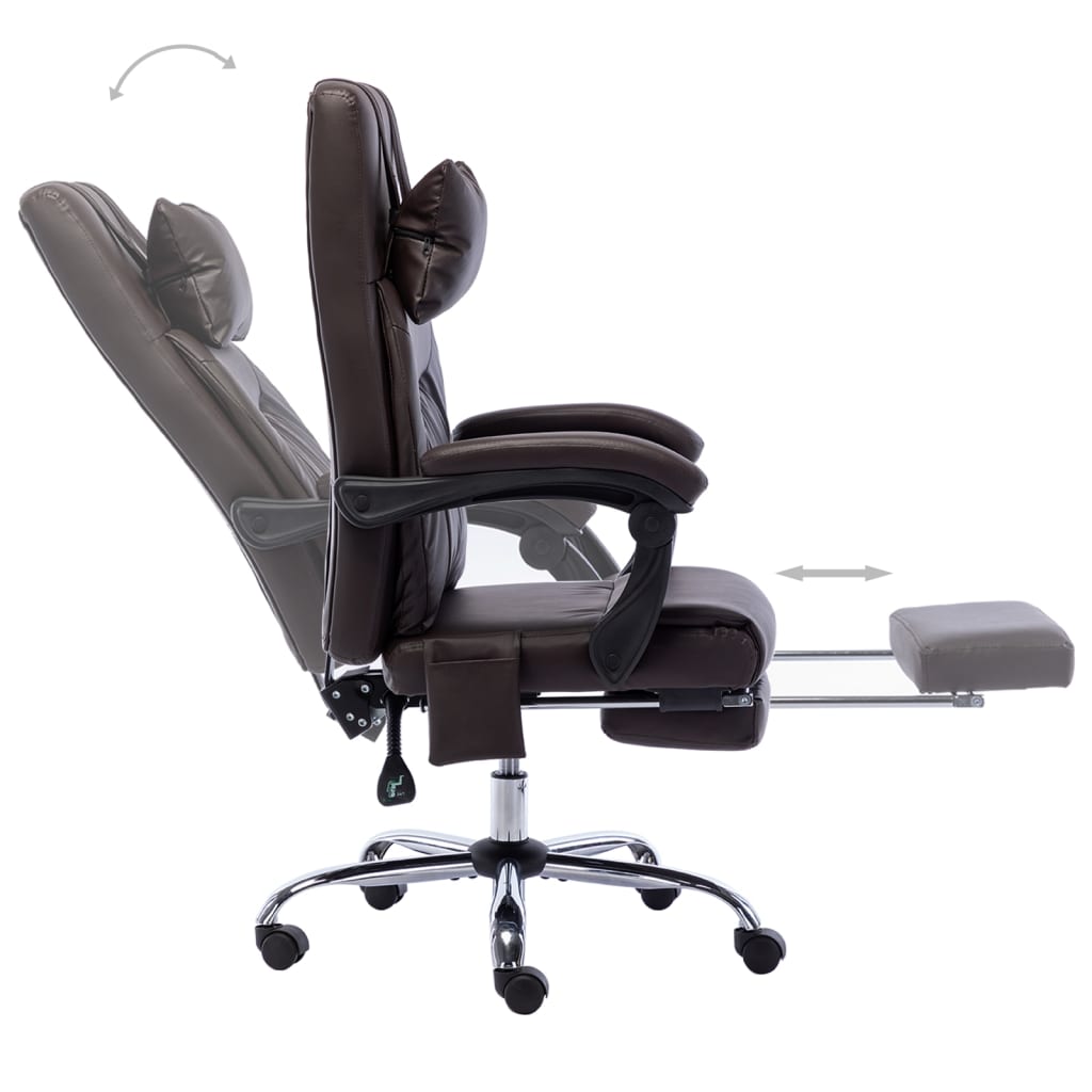 Massage-Bürostuhl Braun Kunstleder - Premium Bürostühle  - Just €242.26! Shop now at homesales4u