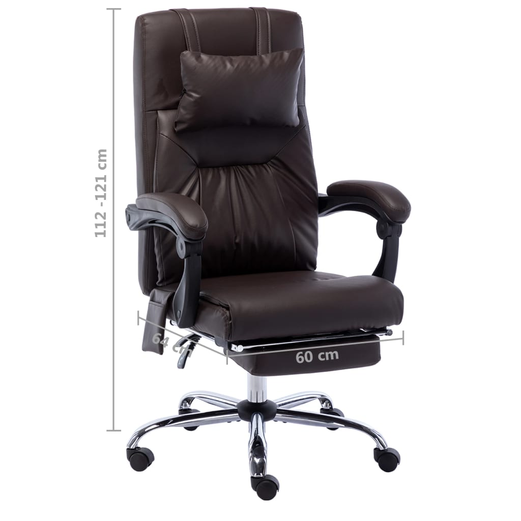 Massage-Bürostuhl Braun Kunstleder - Premium Bürostühle  - Just €242.26! Shop now at homesales4u