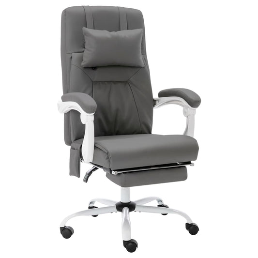 Massage-Bürostuhl Grau Kunstleder - Premium Bürostühle  - Just €254.04! Shop now at homesales4u