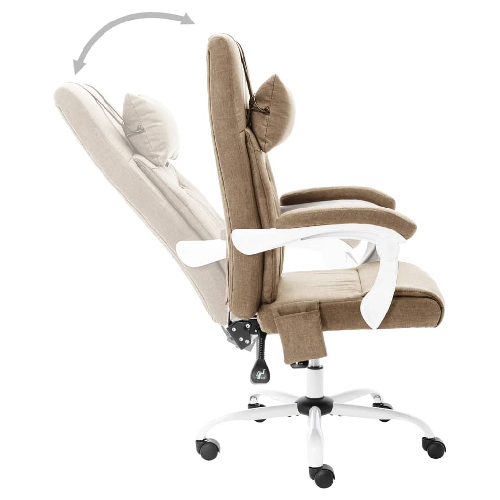 Massage-Bürostuhl Taupe Stoff - Premium Bürostühle  - Just €238.78! Shop now at homesales4u
