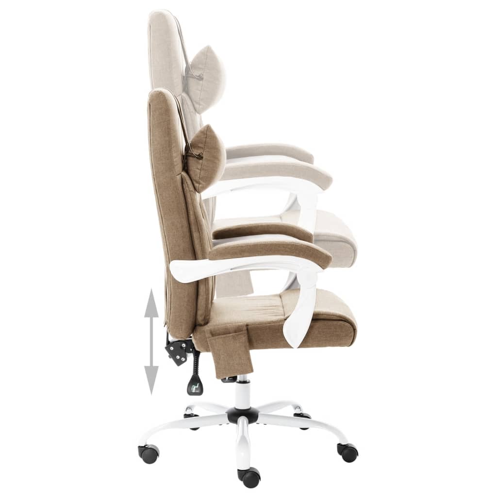 Massage-Bürostuhl Taupe Stoff - Premium Bürostühle  - Just €238.78! Shop now at homesales4u