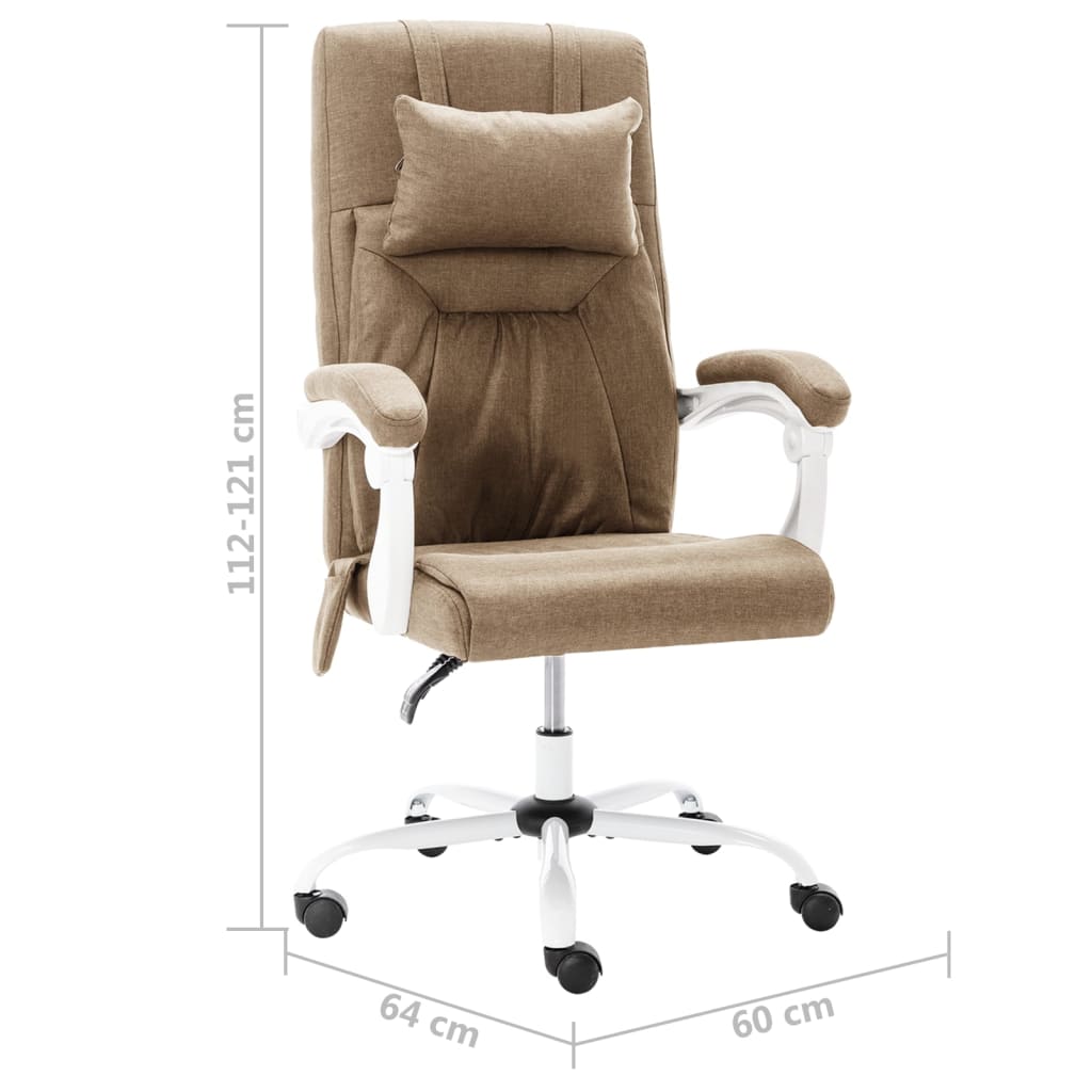 Massage-Bürostuhl Taupe Stoff - Premium Bürostühle  - Just €238.78! Shop now at homesales4u